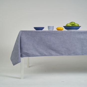 ผ้าปูโต๊ะ ผ้าคลุมโต๊ะ สี Relax Blue ขนาด 130 x 145 cm